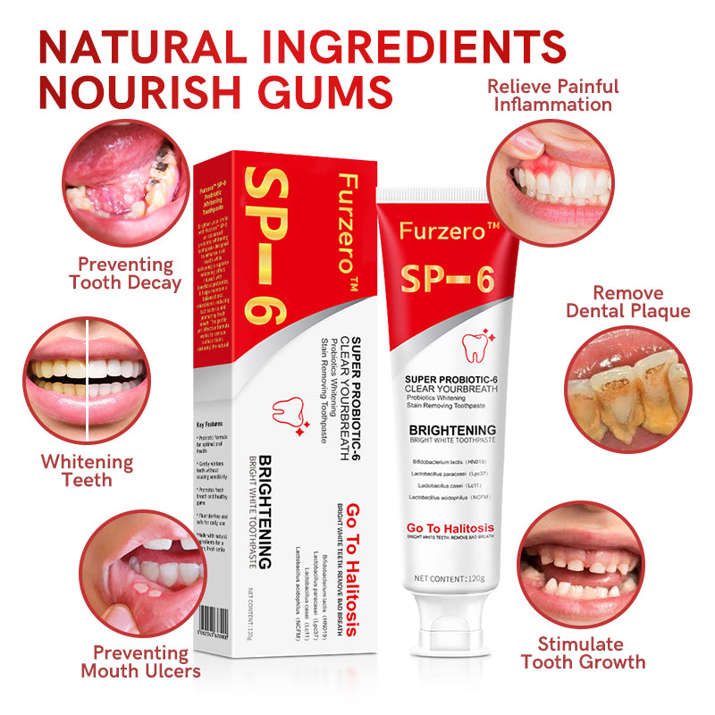 Furzero™ Canadian SP-6 Probiotic Ultra Whitening Toothpaste🦷(✅CDA-CERTIFIED)🔥75% OFF