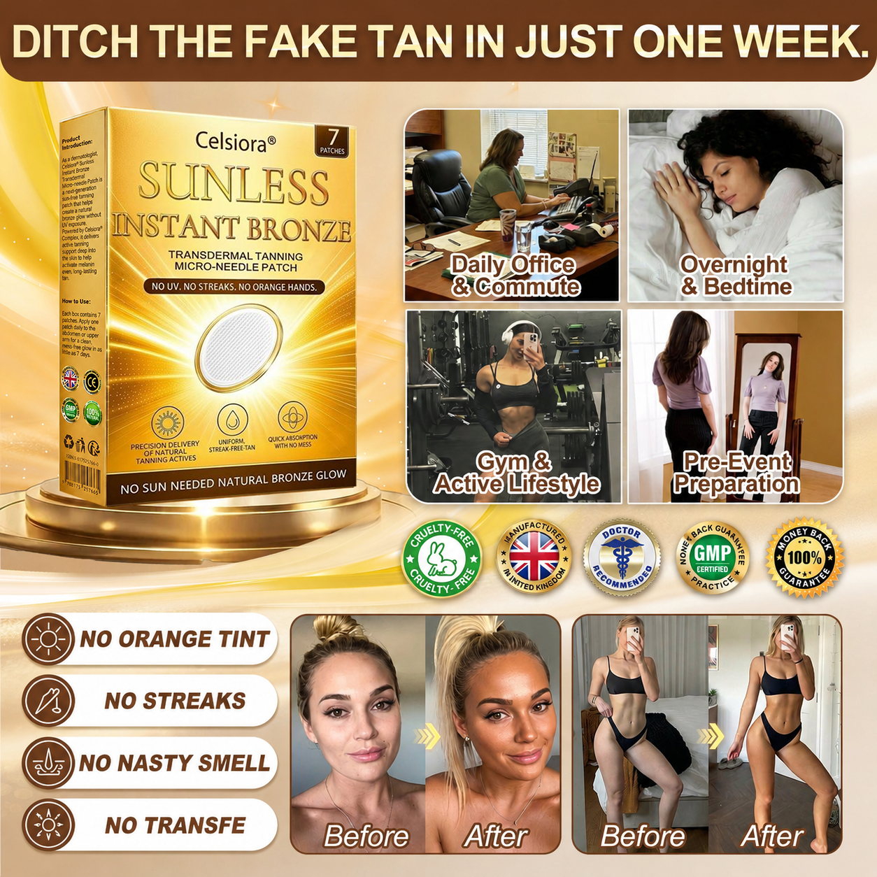 𝑶𝒇𝒇𝒊𝒄𝒊𝒂𝒍 𝑺𝒕𝒐𝒓𝒆 | ☀️ Celsiora® 𝐒𝐮𝐧𝐥𝐞𝐬𝐬 𝐈𝐧𝐬𝐭𝐚𝐧𝐭 𝐁𝐫𝐨𝐧𝐳𝐞 𝐓𝐚𝐧𝐧𝐢𝐧𝐠 𝐌𝐢𝐜𝐫𝐨𝐧𝐞𝐞𝐝𝐥𝐞 𝐏𝐚𝐭𝐜𝐡 🇬🇧 (𝐉𝐮𝐬𝐭 𝐨𝐧𝐜𝐞 𝐚 𝐝𝐚𝐲) 𝐕𝐢𝐬𝐢𝐛𝐥𝐞 𝐁𝐫𝐨𝐧𝐳𝐞 𝐆𝐥𝐨𝐰 𝐢𝐧 𝟕 𝐃𝐚𝐲𝐬 ✅ 𝐍𝐨 𝐔𝐕, 𝐍𝐨 𝐎𝐫𝐚𝐧𝐠𝐞, 𝐍𝐨 𝐒𝐭𝐫𝐞𝐚𝐤𝐬, 𝐍𝐨 𝐃𝐇𝐀, 𝐍𝐨 𝐌𝐞𝐬𝐬.