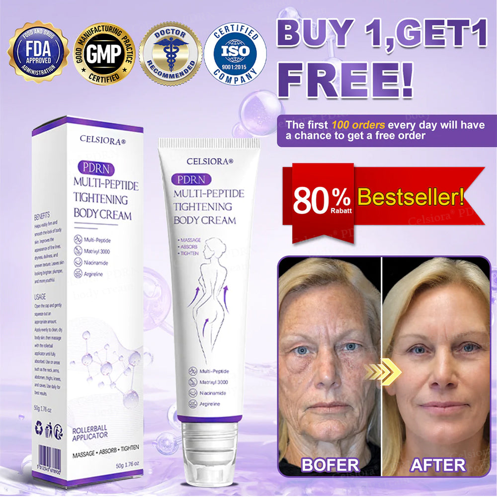 ❤FDA Official: Celsiora® PDRN Multi-Peptide Massaging Body Roller Cream- Anti-aging, Hydrating, Skin Firming & Lifting, Skin Repair, Even Tone, Acne and Dark Spot Treatment, Wart and Mole Removal, and Psoriasis Relief.
