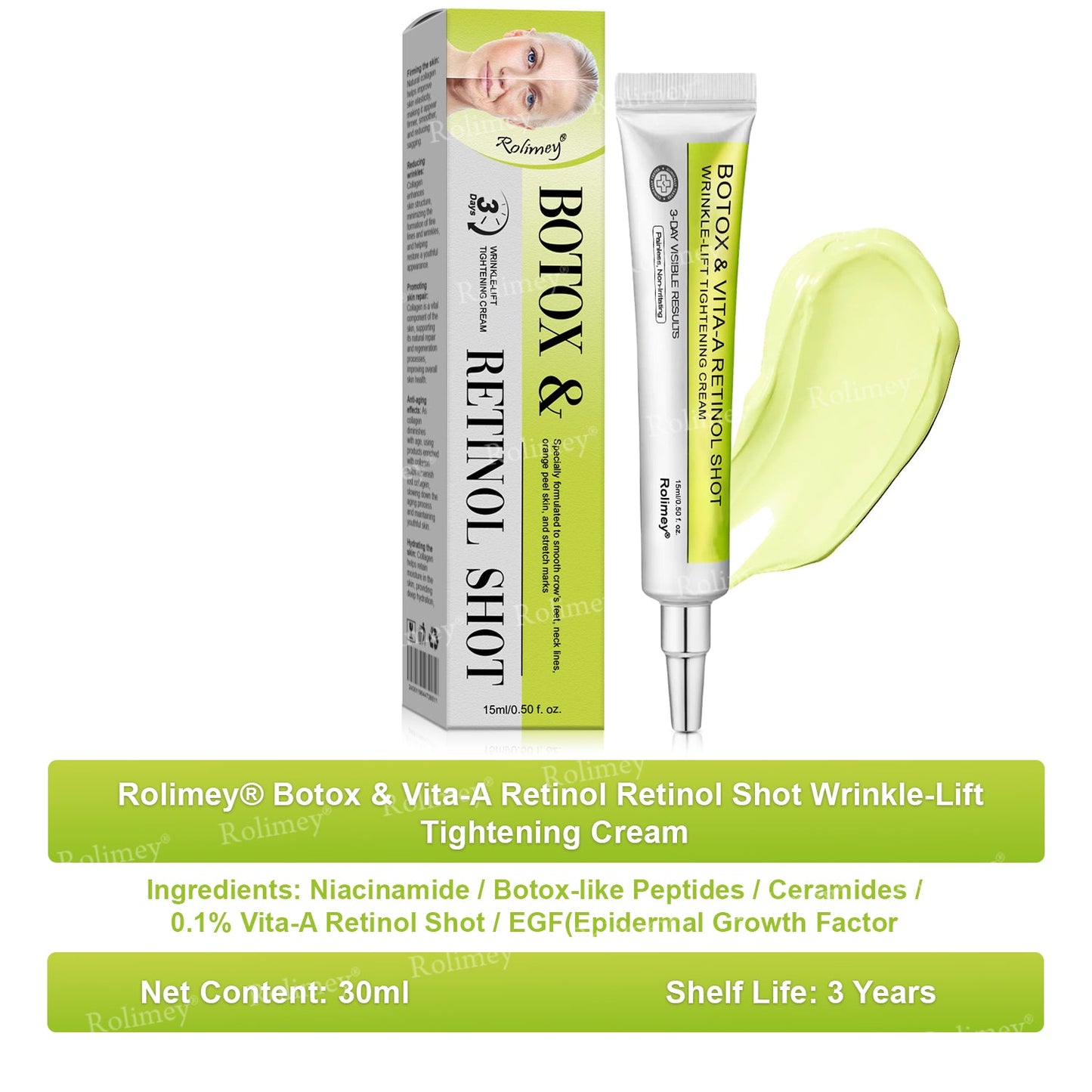 🏅👨‍⚕️Made and shipped from the USA 💫Rolimey® Botox & Vita-A Retinol Shot Wrinkle-Lift Tightening cream - Last Day Promotion 70% OFF