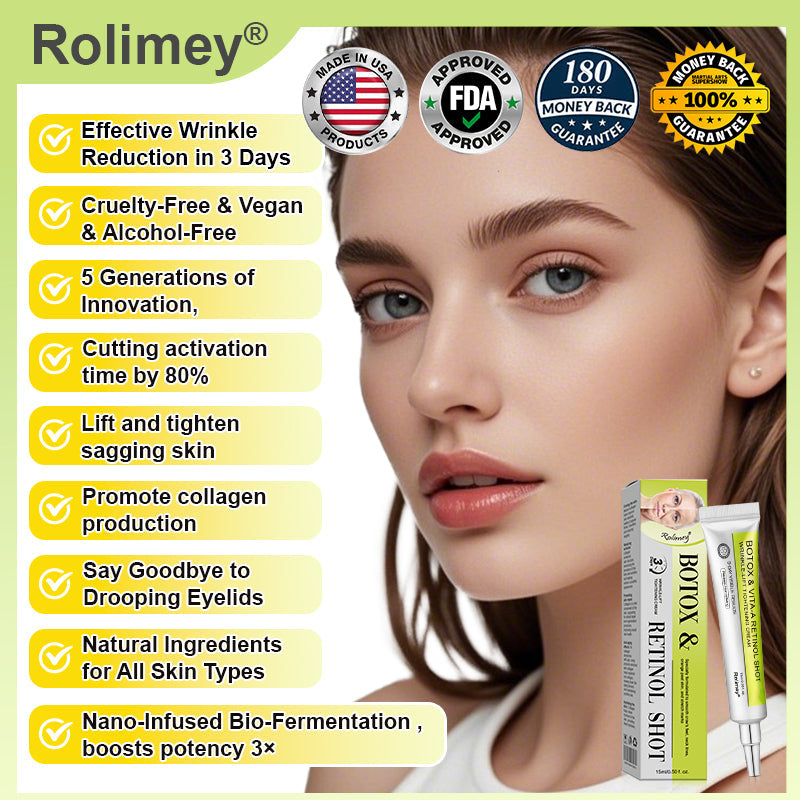 🏅👨‍⚕️Made and shipped from the USA 💫Rolimey® Botox & Vita-A Retinol Shot Wrinkle-Lift Tightening cream - Last Day Promotion 70% OFF