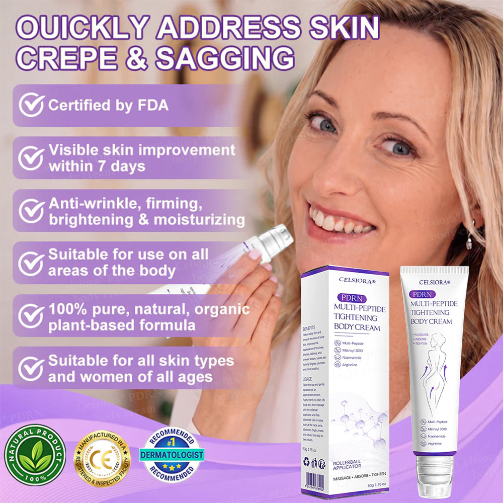 ❤FDA Official: Celsiora® PDRN Multi-Peptide Massaging Body Roller Cream- Anti-aging, Hydrating, Skin Firming & Lifting, Skin Repair, Even Tone, Acne and Dark Spot Treatment, Wart and Mole Removal, and Psoriasis Relief.