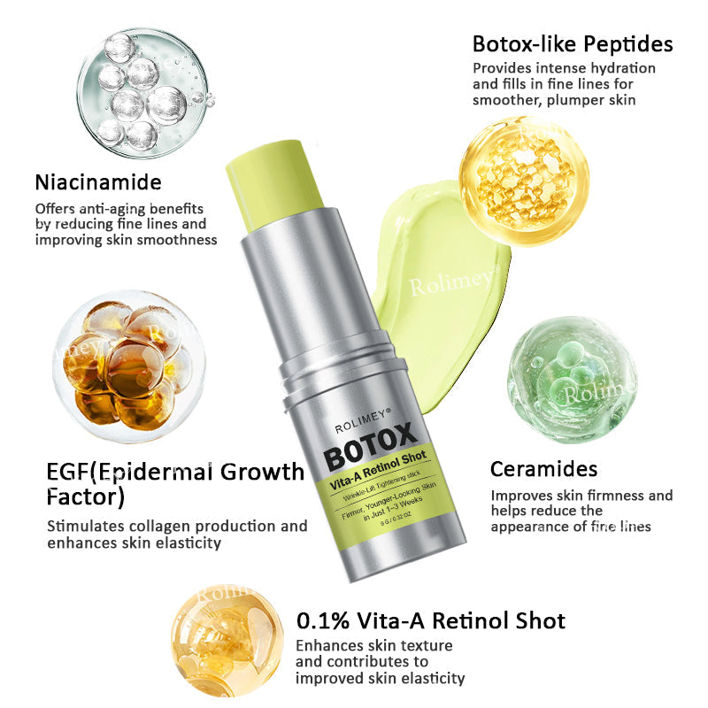 👨‍⚕️Made and Shipped from the USA ✅Rolimey® Botox & Vita-A Retinol Shot Wrinkle-Lift Tightening stick- Last Day Promotion 70% OFF🔥LAST DAY 70% OFF