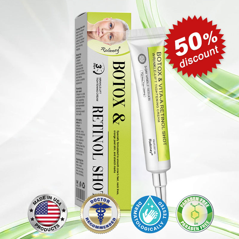 🏅👨‍⚕️Made and shipped from the USA 💫Rolimey® Botox & Vita-A Retinol Shot Wrinkle-Lift Tightening cream - Last Day Promotion 70% OFF
