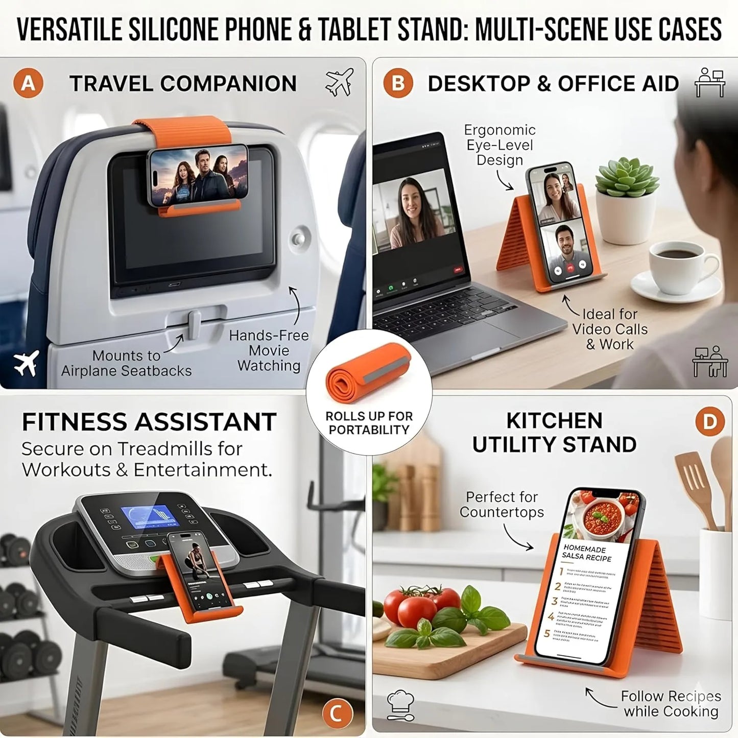 Portable Foldable Silicone Aluminum Phone Holder