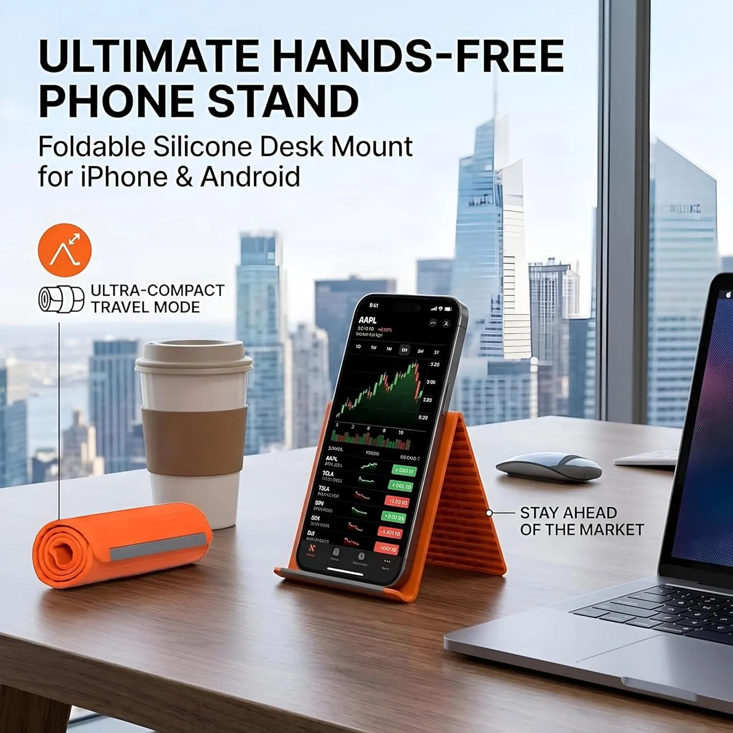 Portable Foldable Silicone Aluminum Phone Holder
